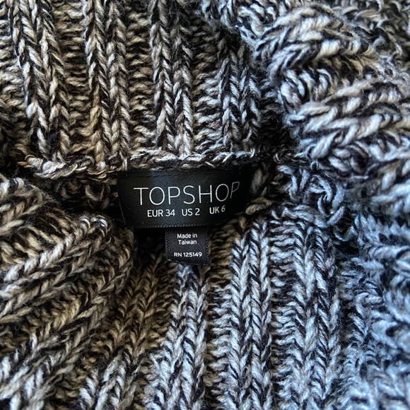 Topshop Oversized Cable Knit Roll Neck Sweater - Picture 2 of 5